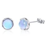 Sterling Silver Moonstone Stud Earrings